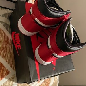 Jordan ones. Satin red, white and black